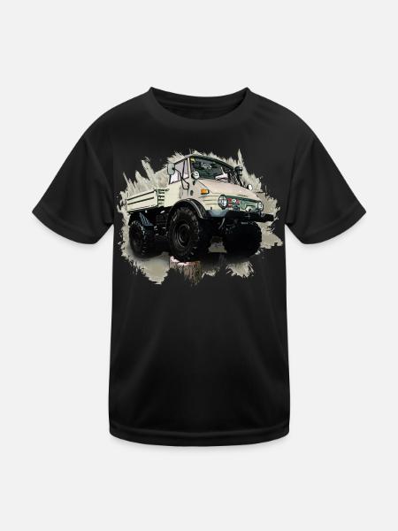 Unimog Oldi - Kinder Funktions-T-Shirt - Schwarz