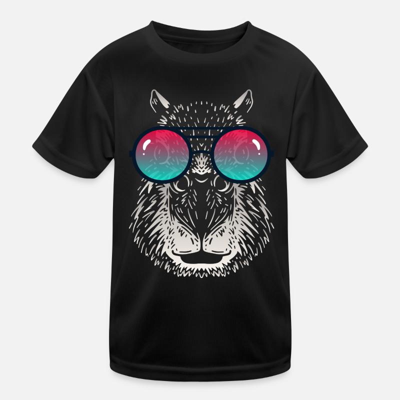 Cool Capybara with Sunglasses - Kids Functional T-Shirt - black