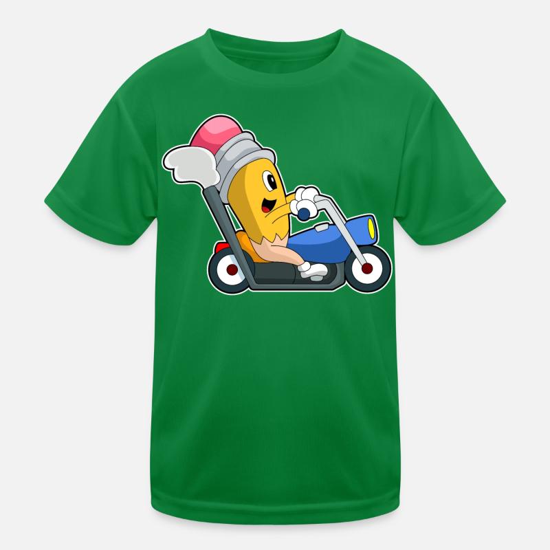Bleistift Motorrad Kinder Funktions-T-Shirt
