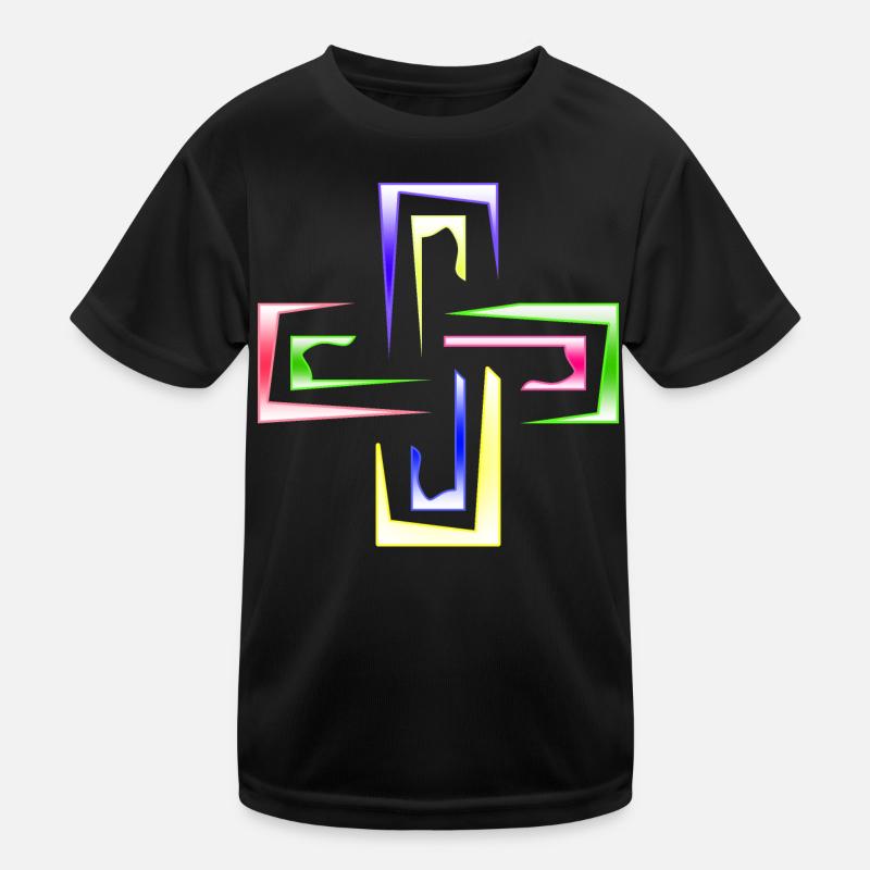 Neon Prism Frames Abstract Logo Kids Functional T-Shirt