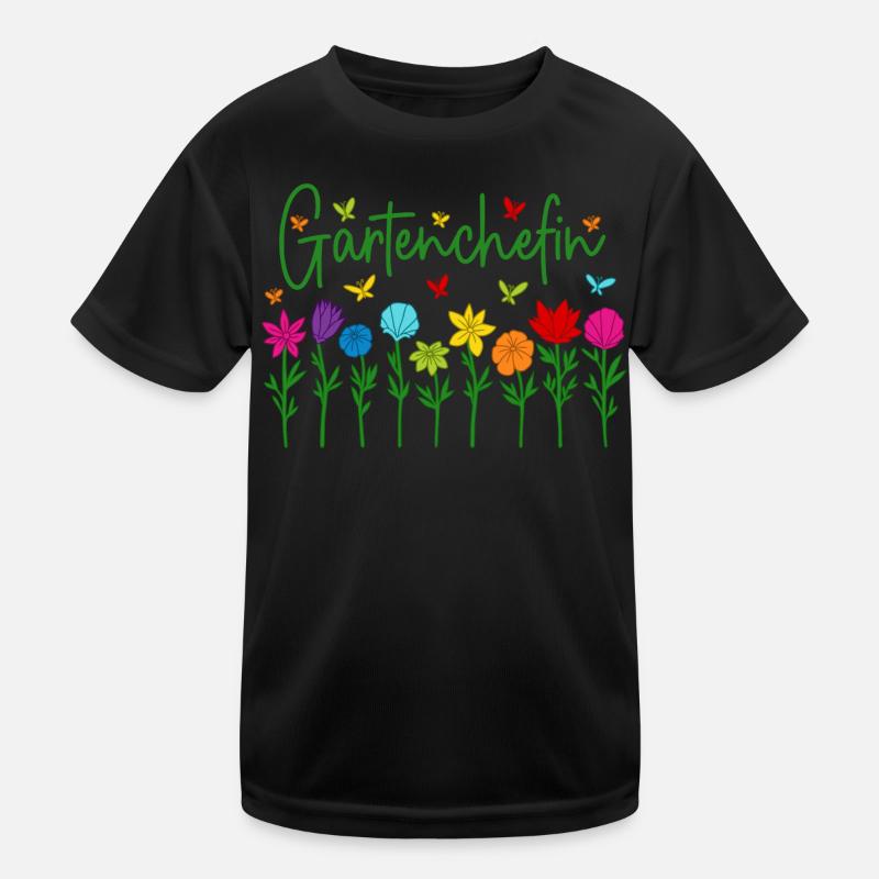 Garten Chefin Blumen Gartenarbeit Gartenchefin Kinder Funktions-T-Shirt