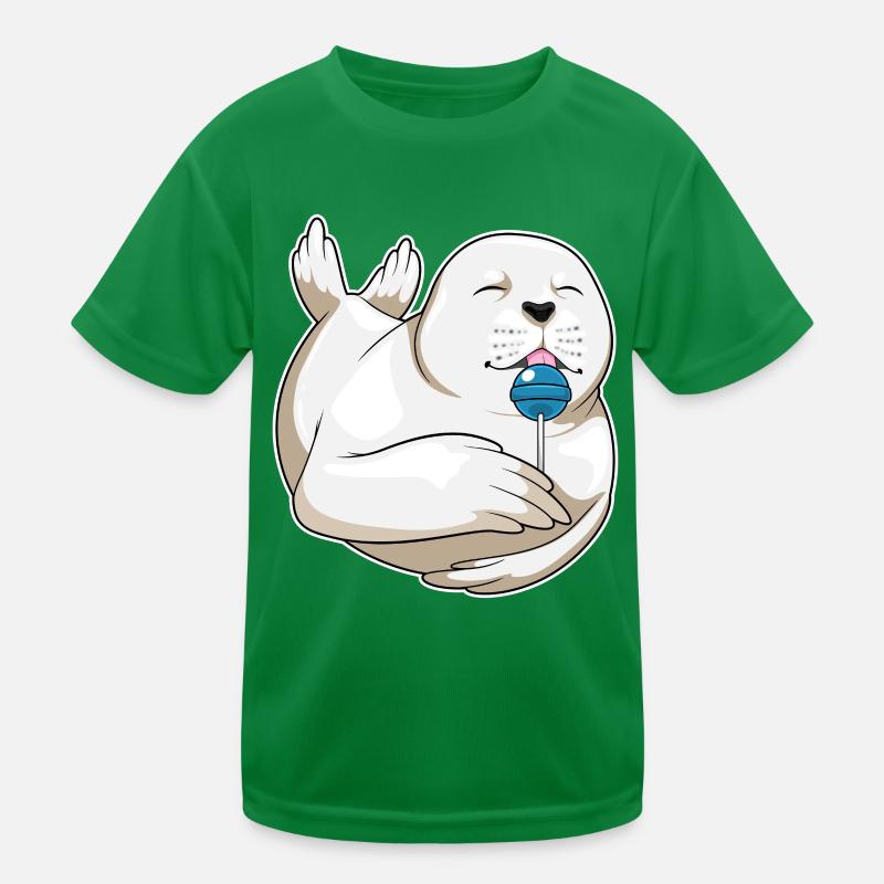 Seehund Lutscher  Kinder Funktions-T-Shirt