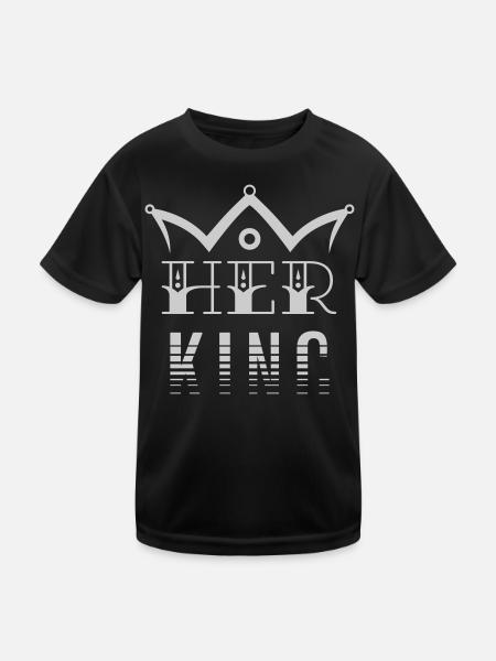 Her King - Kids Functional T-Shirt - black - Front
