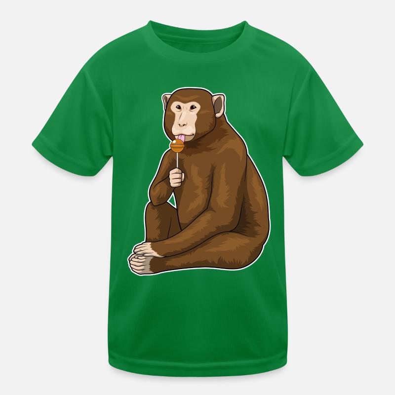 Affe Lutscher  Kinder Funktions-T-Shirt
