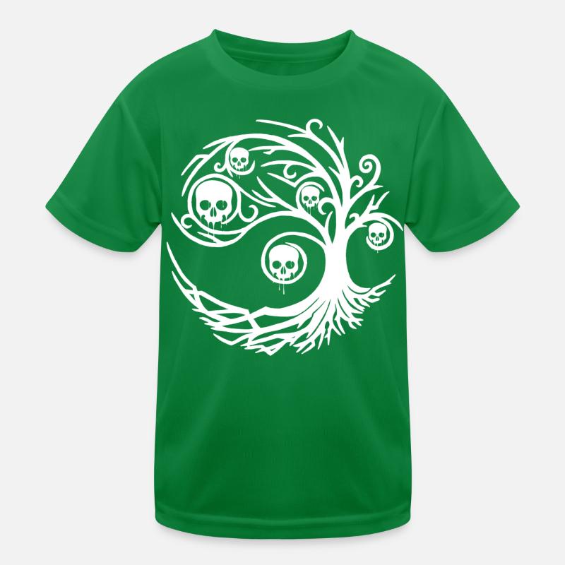 Baum mit Totenköpfen Kinder Funktions-T-Shirt