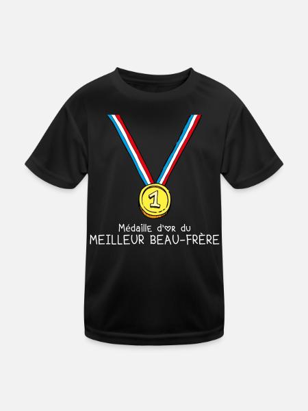 T-shirt Médaille d'or du meilleur beau-frère - T-shirt sport Enfant - noir - Devant