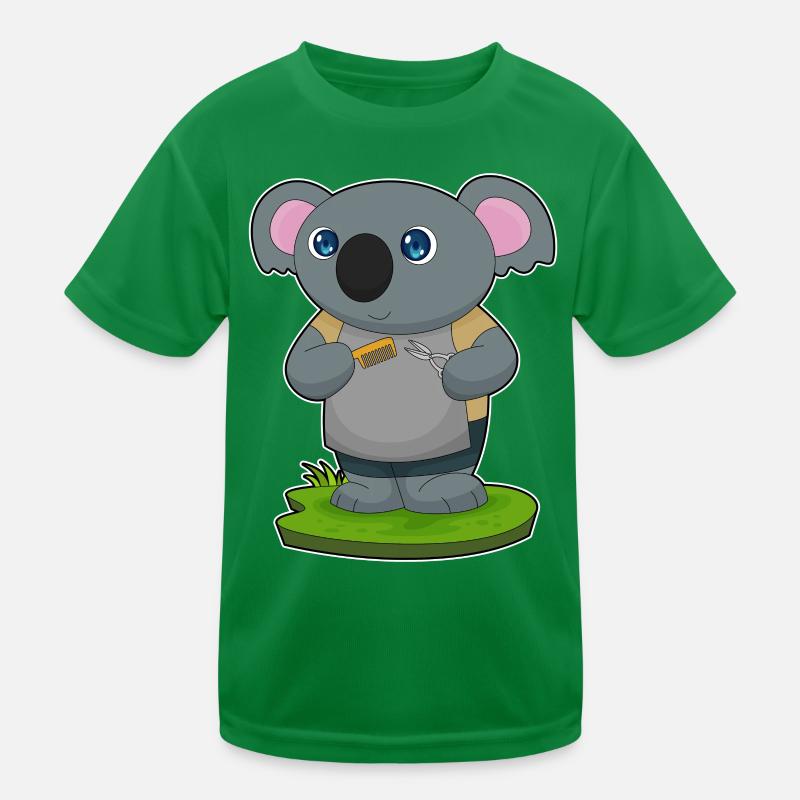 Koala Friseur Schere Kamm Kinder Funktions-T-Shirt