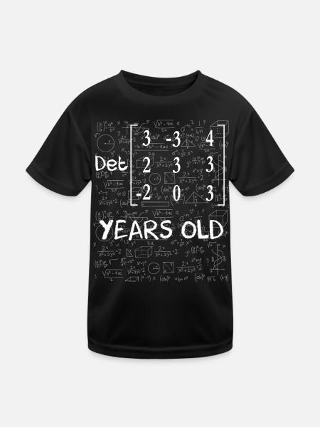 87th birthday 87 years matrix determinant - Kids Functional T-Shirt - black - Front