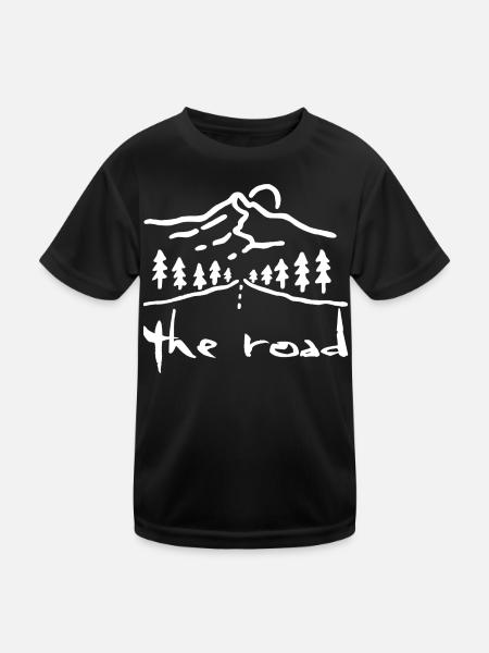 Die weiße Straße - Kinder Funktions-T-Shirt - Schwarz - Vorne
