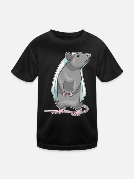 Rat Bridal Veil Wedding - Kids Functional T-Shirt - black - Front