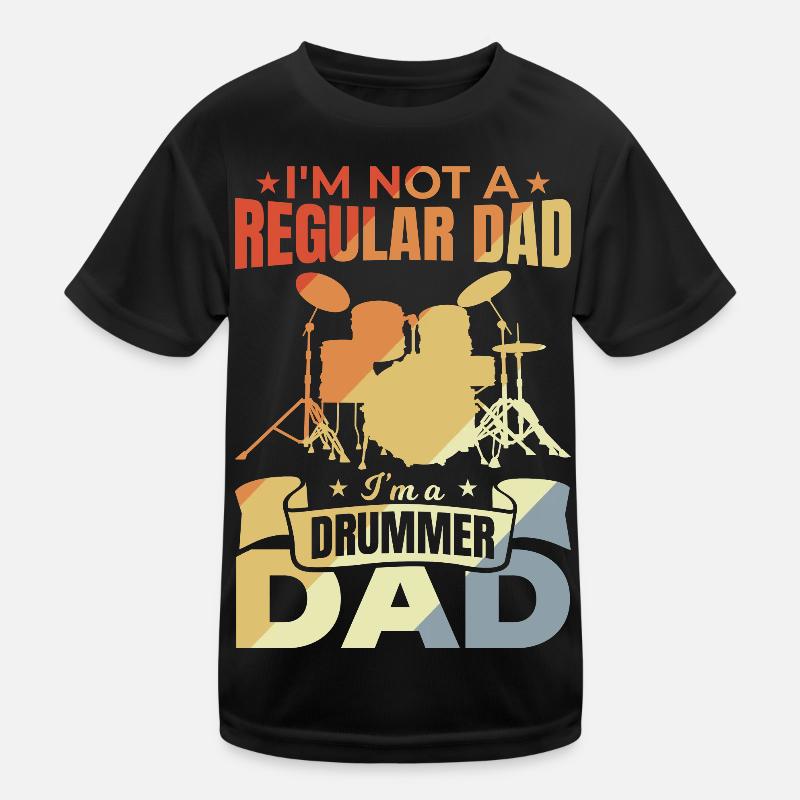 Drummer Papa Kinder Funktions-T-Shirt
