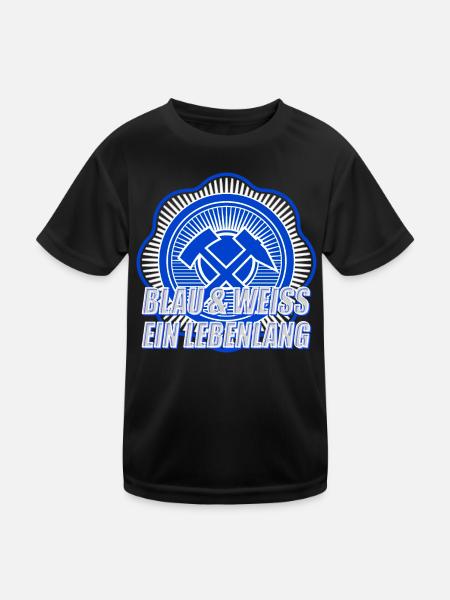 Blau Weiss ein Leben Lang - Kinder Funktions-T-Shirt - Schwarz - Vorne