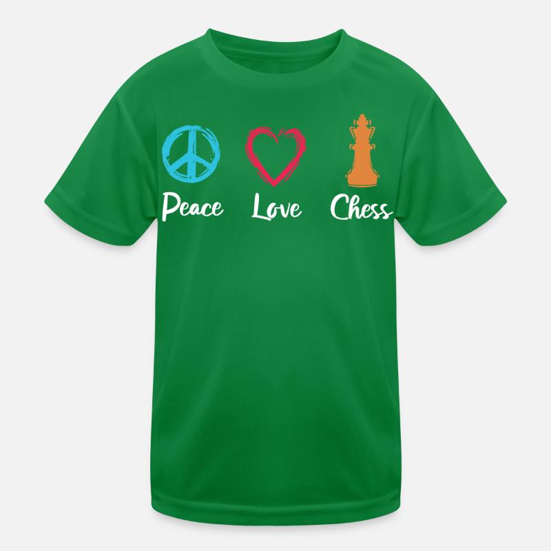 Peace Love Chess Kids Functional T-Shirt