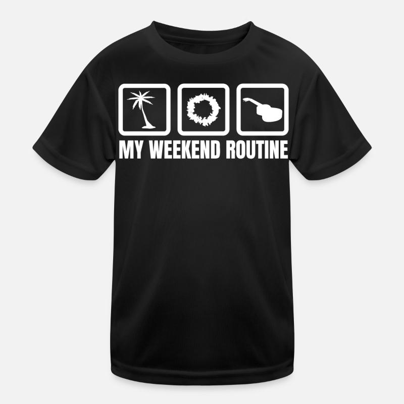 Ukulele Player Weekend - Kids Functional T-Shirt - black