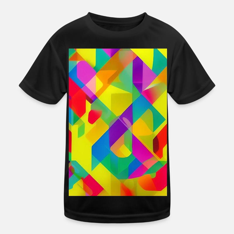 Retro Muster Bunt Kinder Funktions-T-Shirt