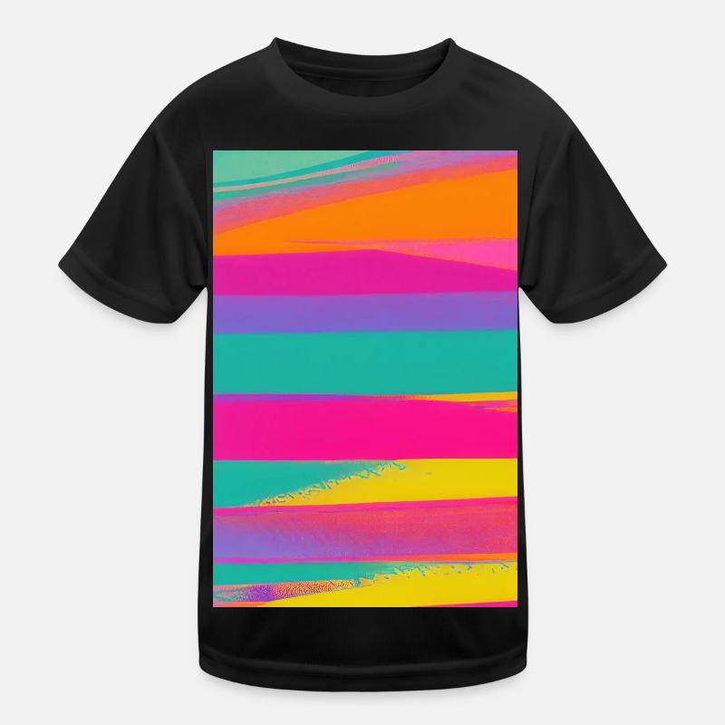 Retro Muster Bunt Kinder Funktions-T-Shirt