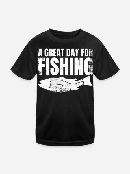 A great day of fishing - Kids Functional T-Shirt - black - Front