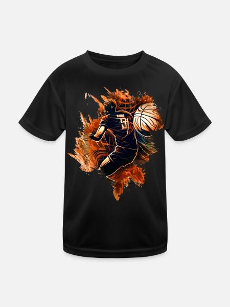 Volleyballer - Kinder Funktions-T-Shirt - Schwarz - Vorne