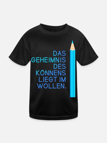 schule motivation einschulung prüfung abi spruch l - Kinder Funktions-T-Shirt - Schwarz - Vorne