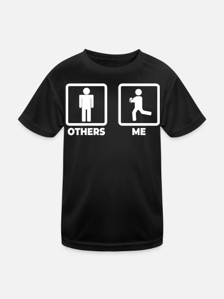 Rugby player stick figure - Kids Functional T-Shirt - black - Front