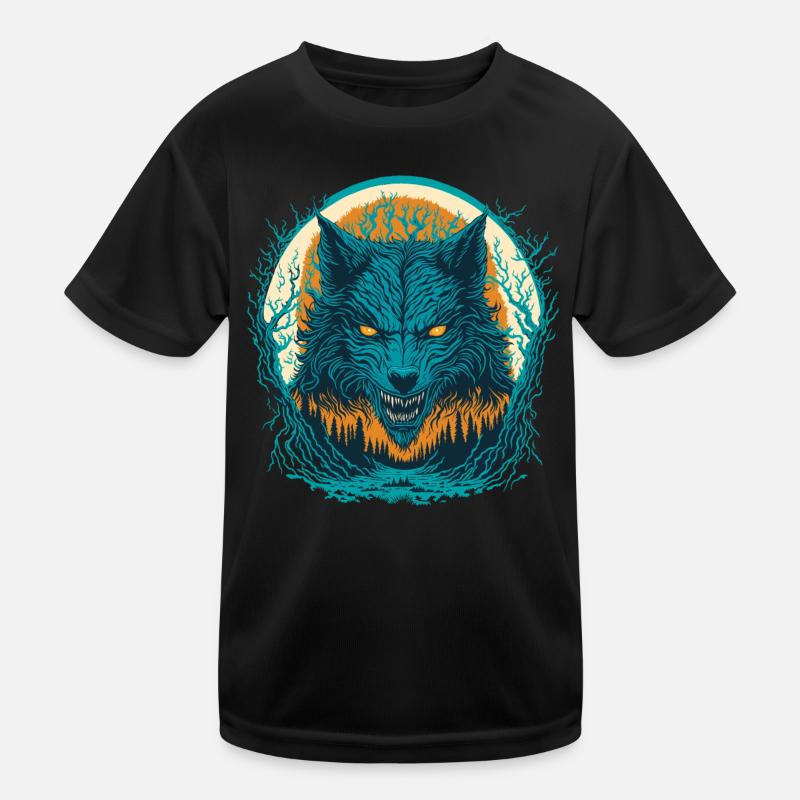 Lycanthrope Portrait - Werewolf Kids Functional T-Shirt