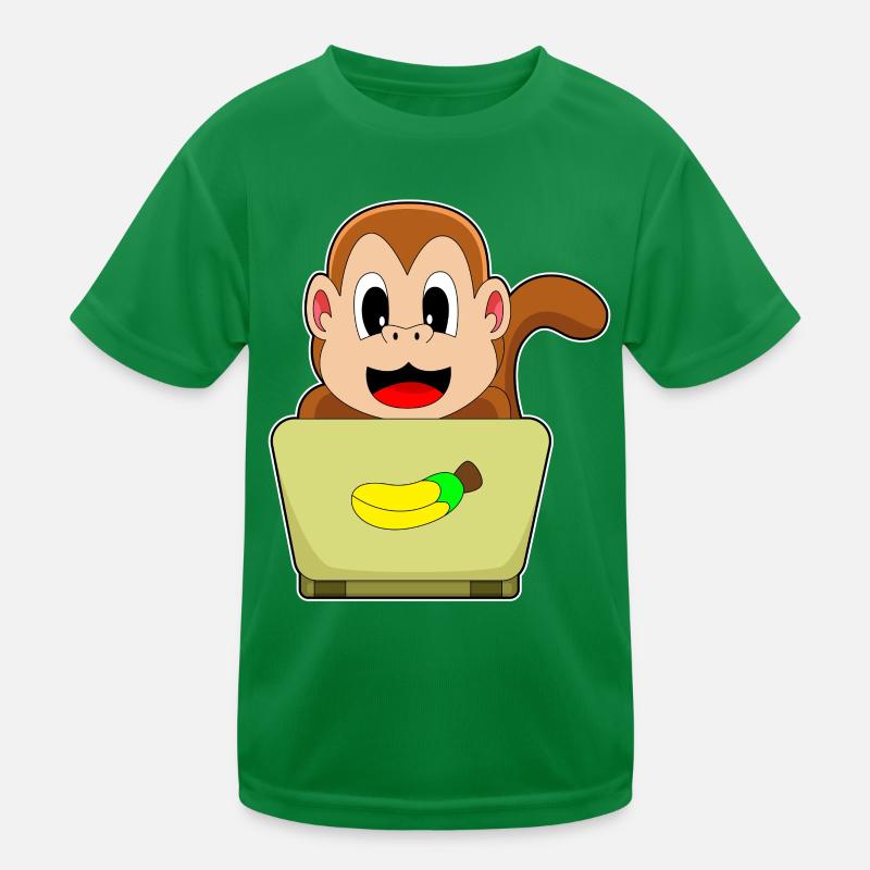 Affe Laptop Kinder Funktions-T-Shirt