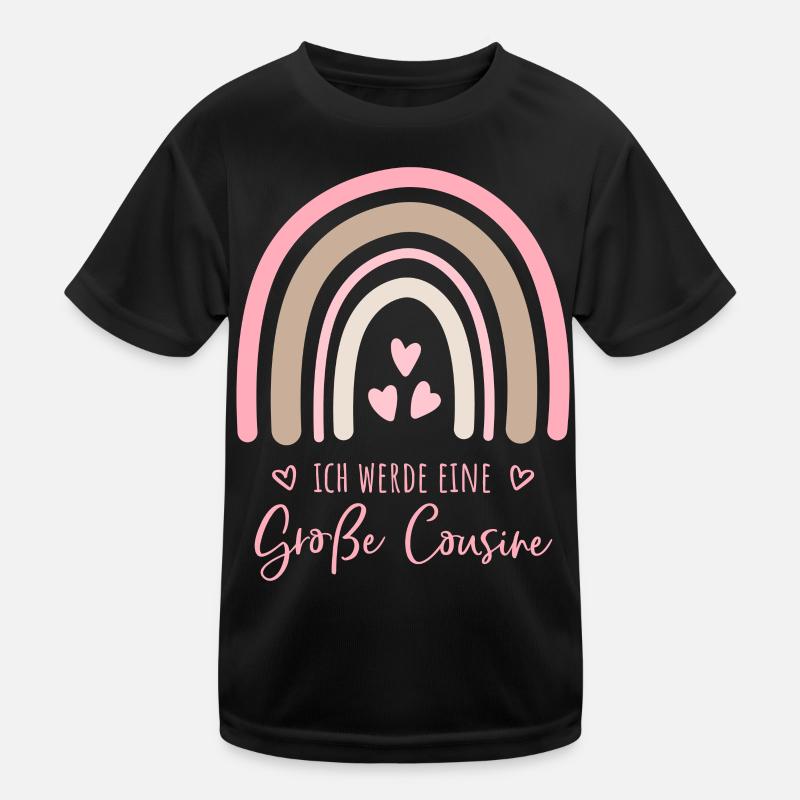 Ich werde eine große Cousine Boho Regenbogen Kinder Funktions-T-Shirt