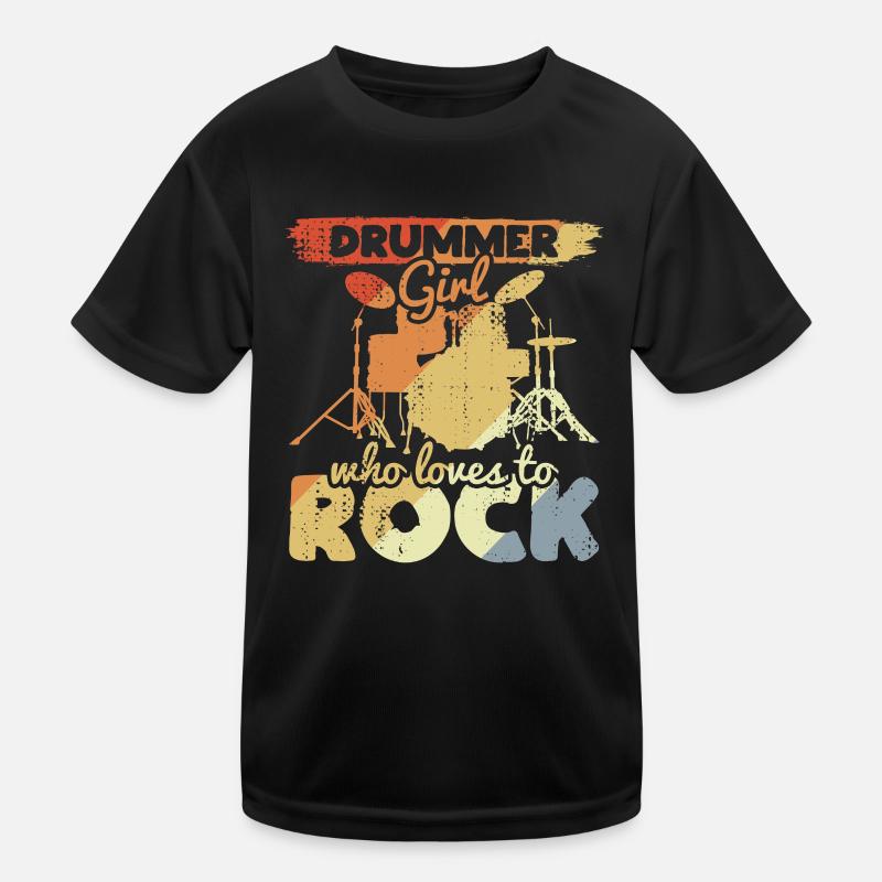 Schlagzeuger Mädchen Kinder Funktions-T-Shirt