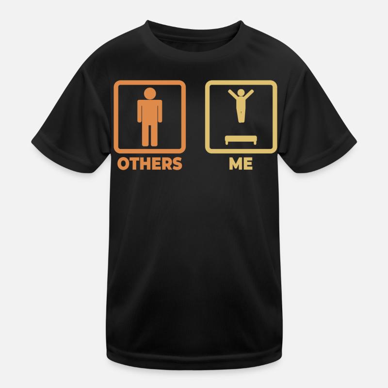 Trampolin Strichmännchen Kinder Funktions-T-Shirt