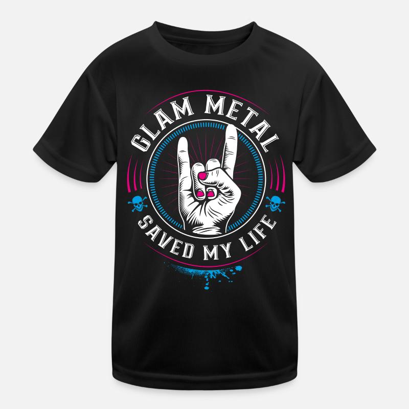 Glam Metal saved my Life - Mano cornut Devil Horns Kinder Funktions-T-Shirt