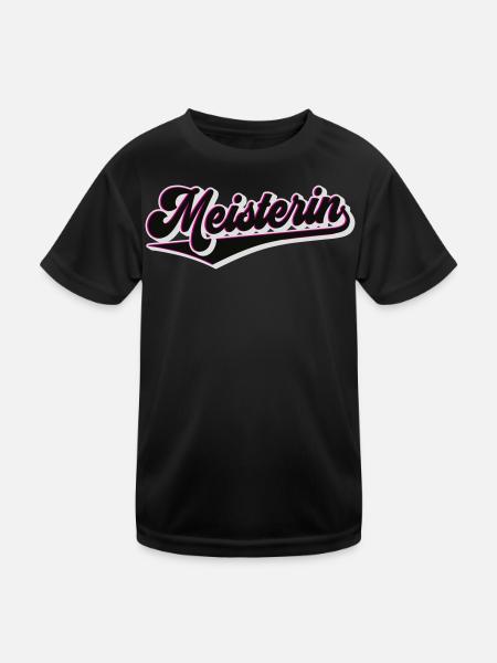 Meisterin | Farben änderbar - Kinder Funktions-T-Shirt - Schwarz