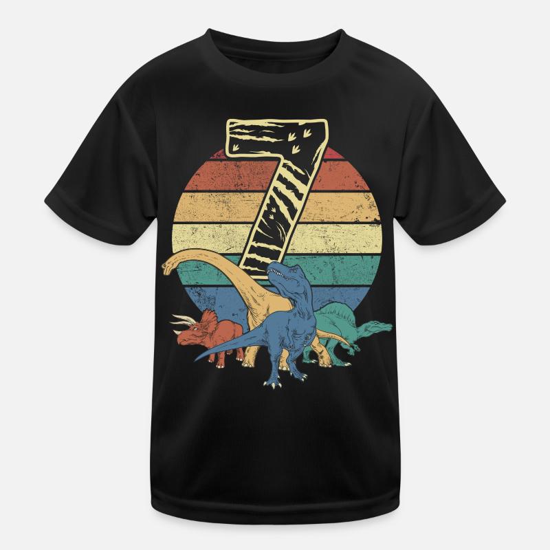 Dinosaure 7 ans cadeau 7ème anniversaire rétro T-shirt sport Enfant