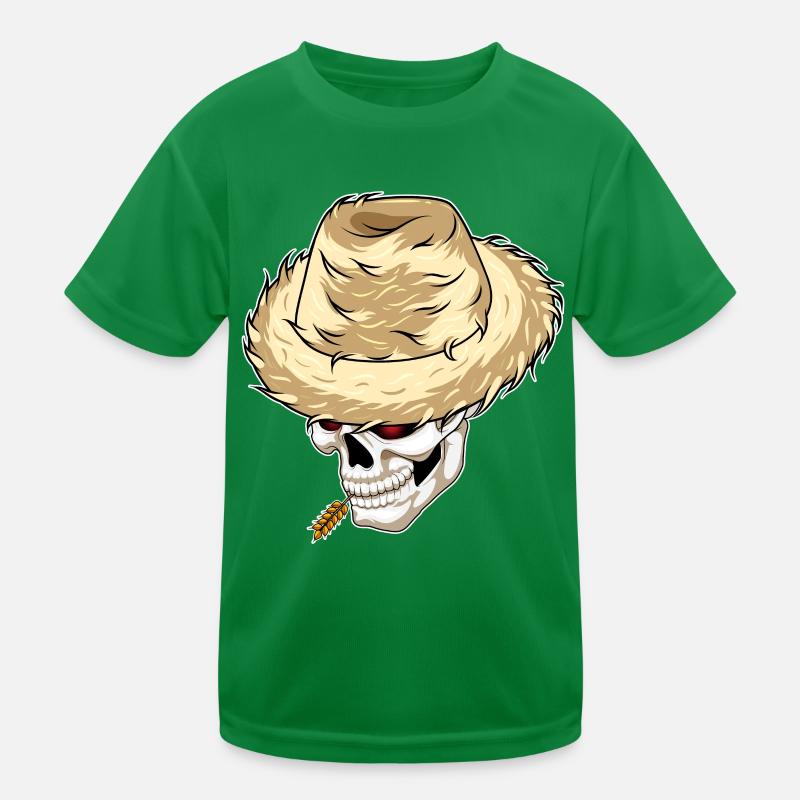 Ferme de blé Skull Farmer T-shirt sport Enfant