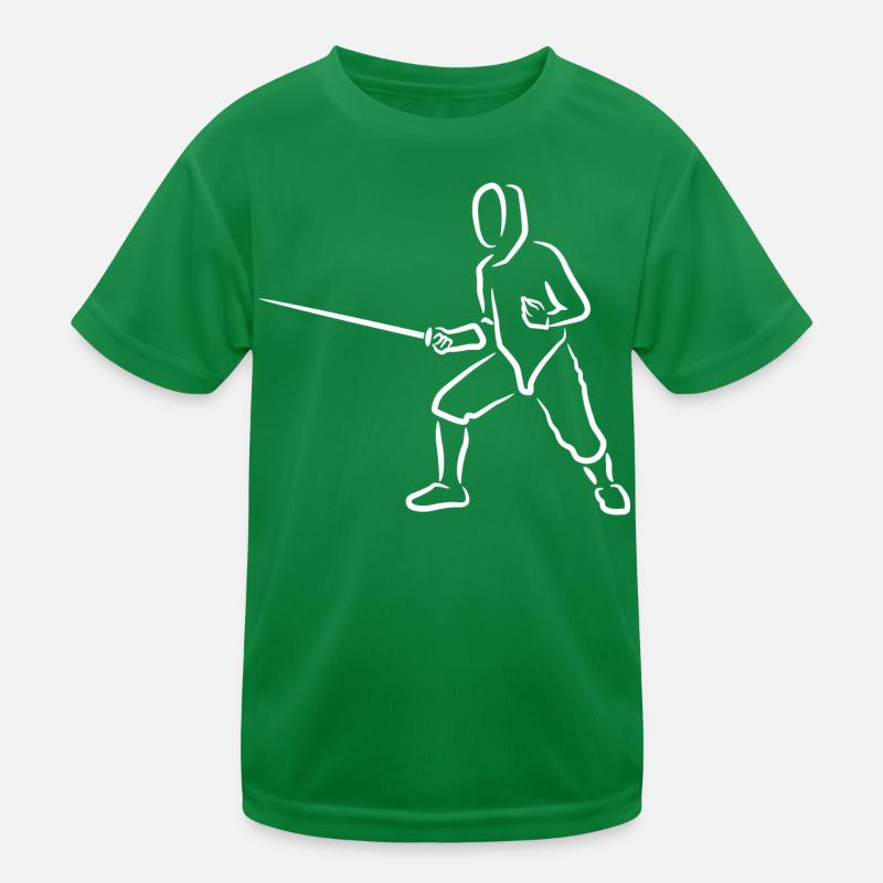 Fechter Zeichnung Kinder Funktions-T-Shirt