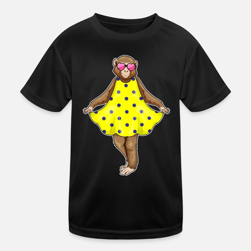Monkey Polka Dots Dress Kids Functional T-Shirt