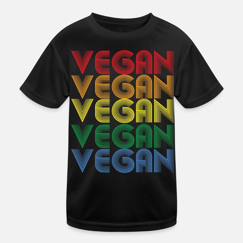 Regenbogen VEGAN Statement Kinder Funktions-T-Shirt