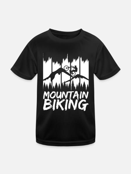 Lustiges Mountainbiking - Kinder Funktions-T-Shirt - Schwarz
