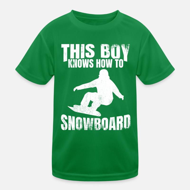 Snowboarding Junge Kinder Funktions-T-Shirt
