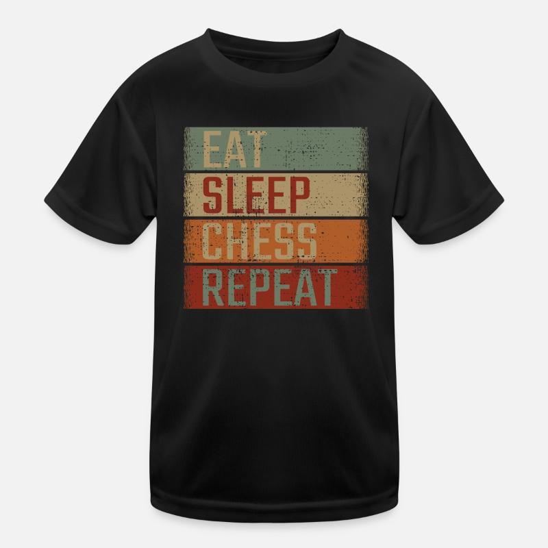 Eat Sleep Chess Repeat Kinder Funktions-T-Shirt