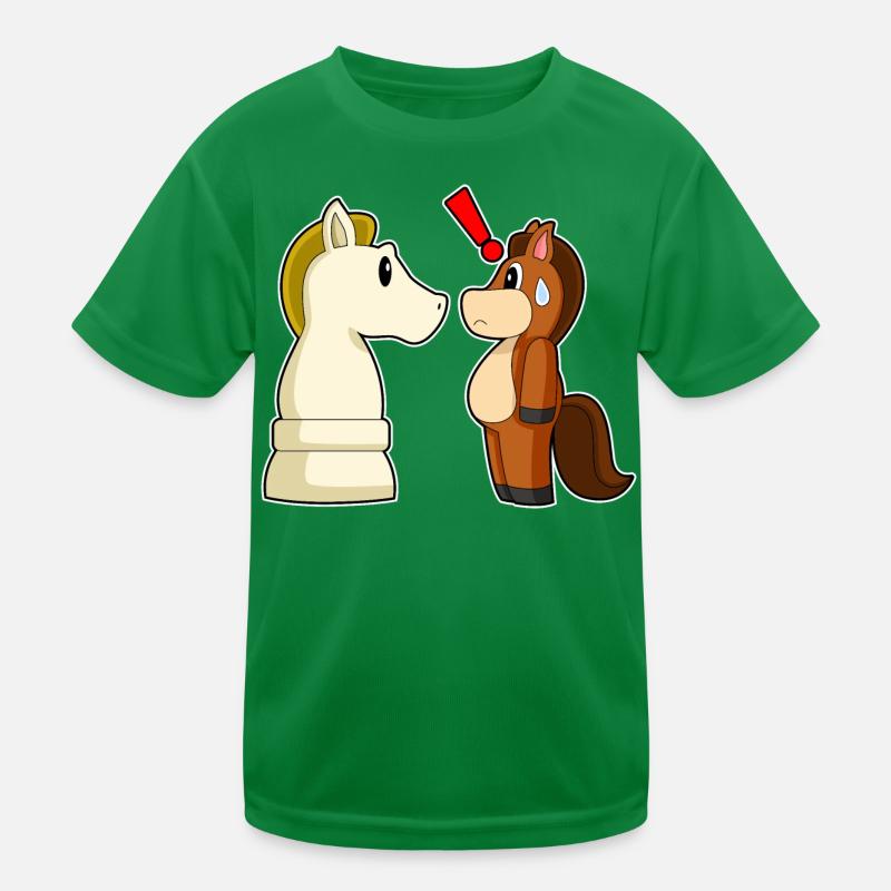 Pferd Schachfigur Springer Schach Kinder Funktions-T-Shirt