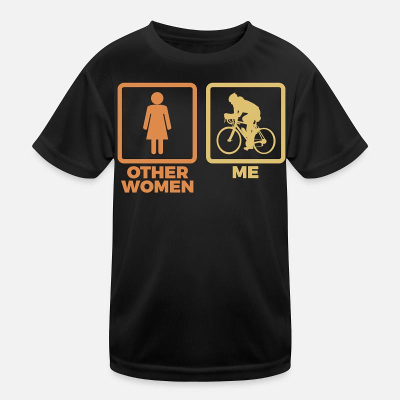 Fahrradfahrerin Kinder Funktions-T-Shirt