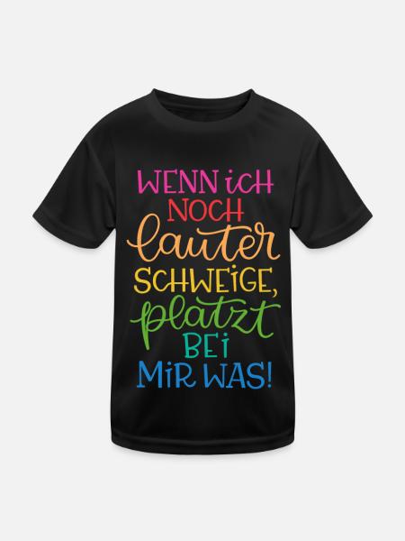 Lauter Schweigen Regenbogen - Kinder Funktions-T-Shirt - Schwarz - Vorne
