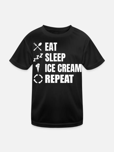 Eat Sleep Ice Cream Repeat - Kids Functional T-Shirt - black - Front
