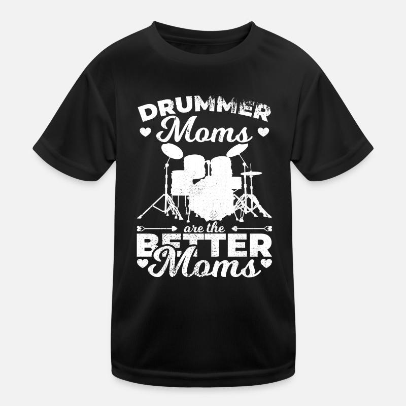 Schlagzeuger Mutter - Kinder Funktions-T-Shirt - Schwarz