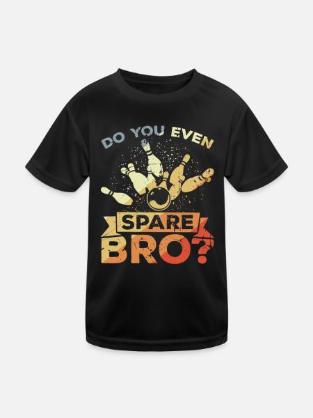 Bowler Saying - Kids Functional T-Shirt - black - Front