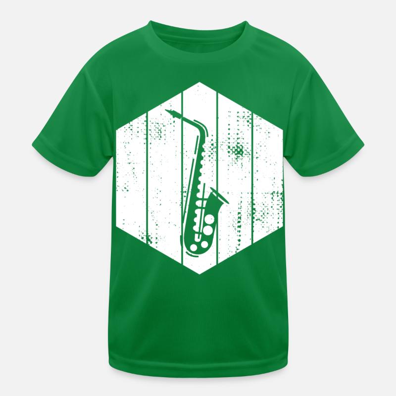 Saxophone Drawing Kids Functional T-Shirt
