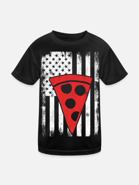 U.S. Pizza - Kids Functional T-Shirt - black - Front