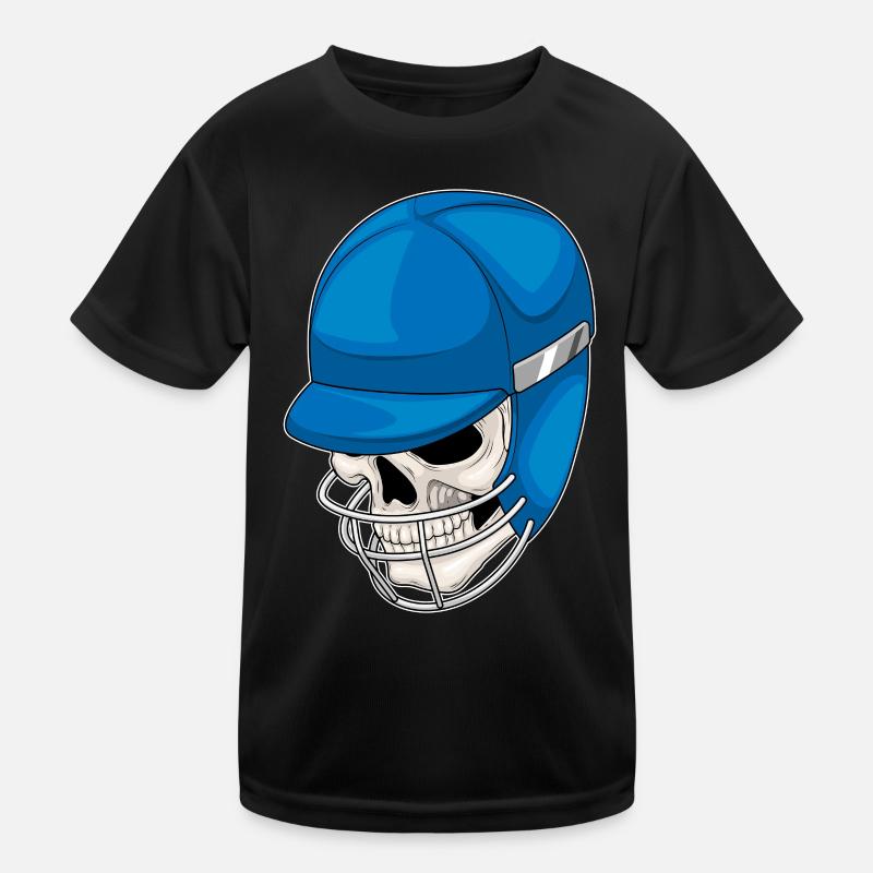 Skull Cricket Helmet Kids Functional T-Shirt