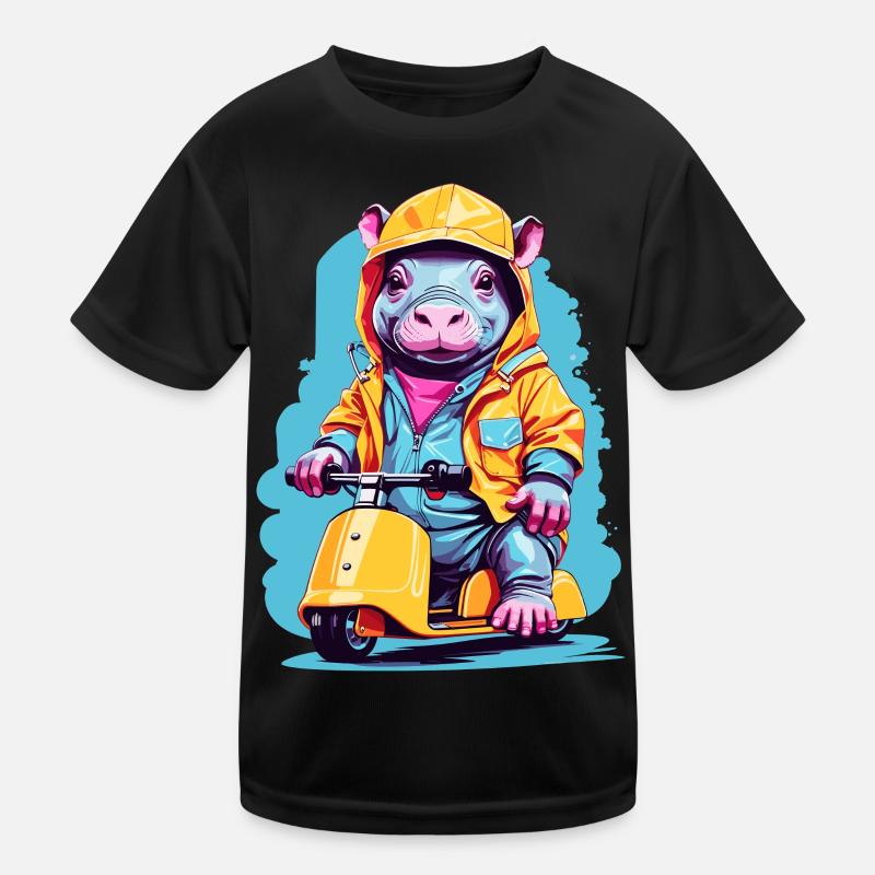 Süßes Nilpferd Kinder Funktions-T-Shirt