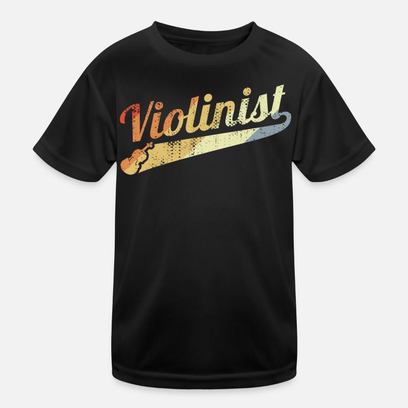 Retro Violin Player Kids Functional T-Shirt